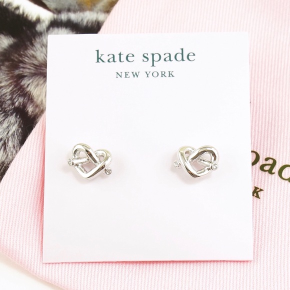Kate Spade loves me knot stud earrings silver